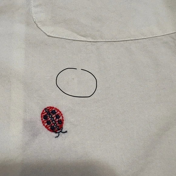 Printfresh + Anthropologie Organic Cotton Embroidery Ladybug Long PJ Set Sz M - Picture 14 of 15